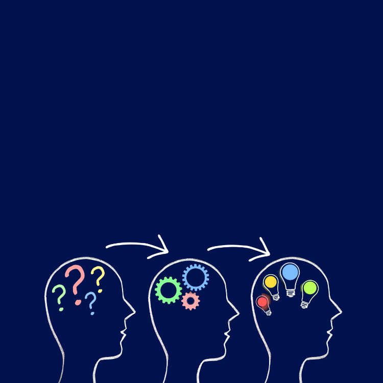 Blue background brainstorming images