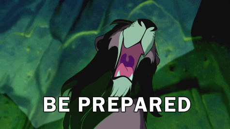 Gif of Scar from the Lion King singing Be Prepared